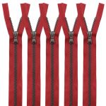 Молния трактор Arta Т6 (6 мм) 1 зам., разъем., 60 см, Noir, цв. 008 красный / 1000 брунит, уп.5 шт