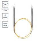 Спицы круговые ⌀5.0 мм, 80 см, с металлическим тросиком, Alpina SIL-80