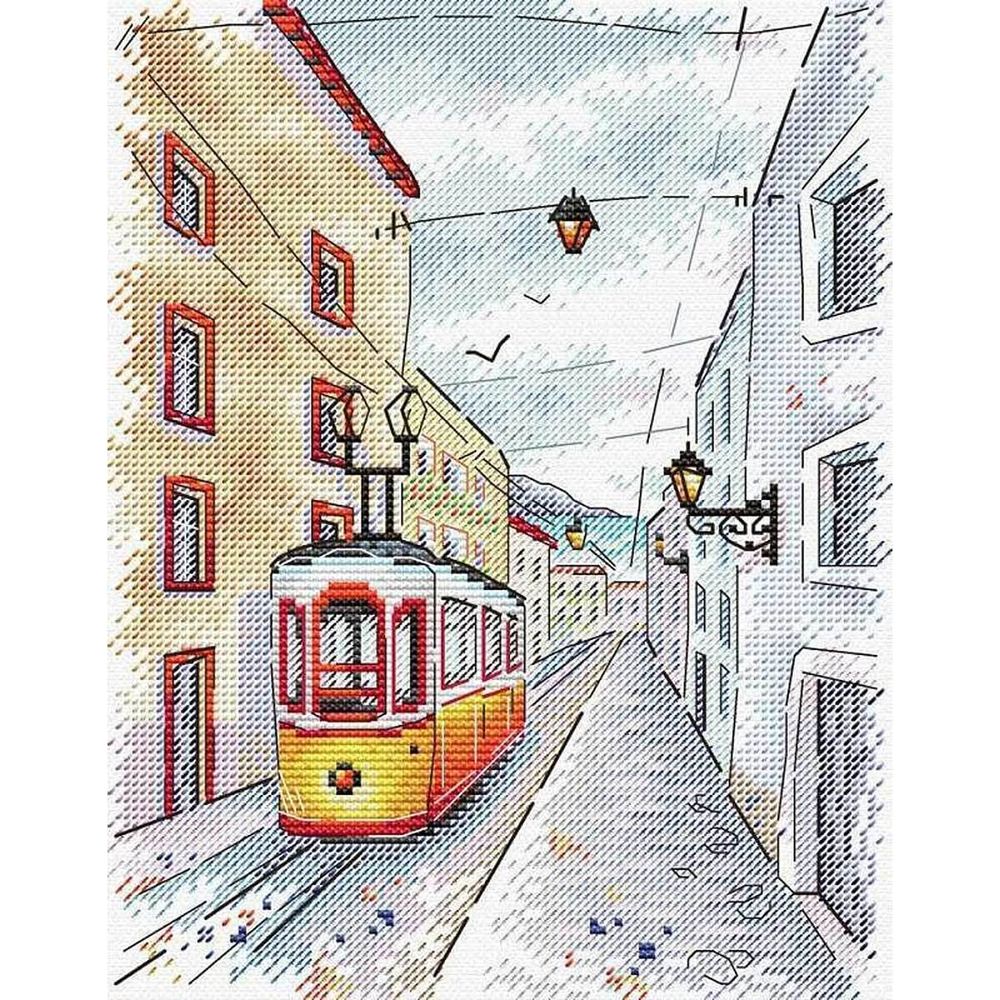 Набор для вышивания нитками МП Студия, По южной улочке 22х18см