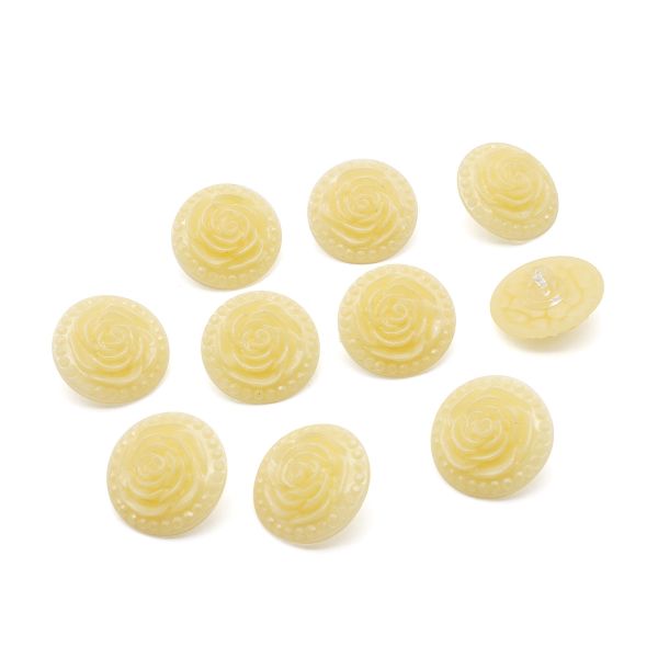 Пуговицы на ножке Розочки, 10 шт (2 св.желтый)