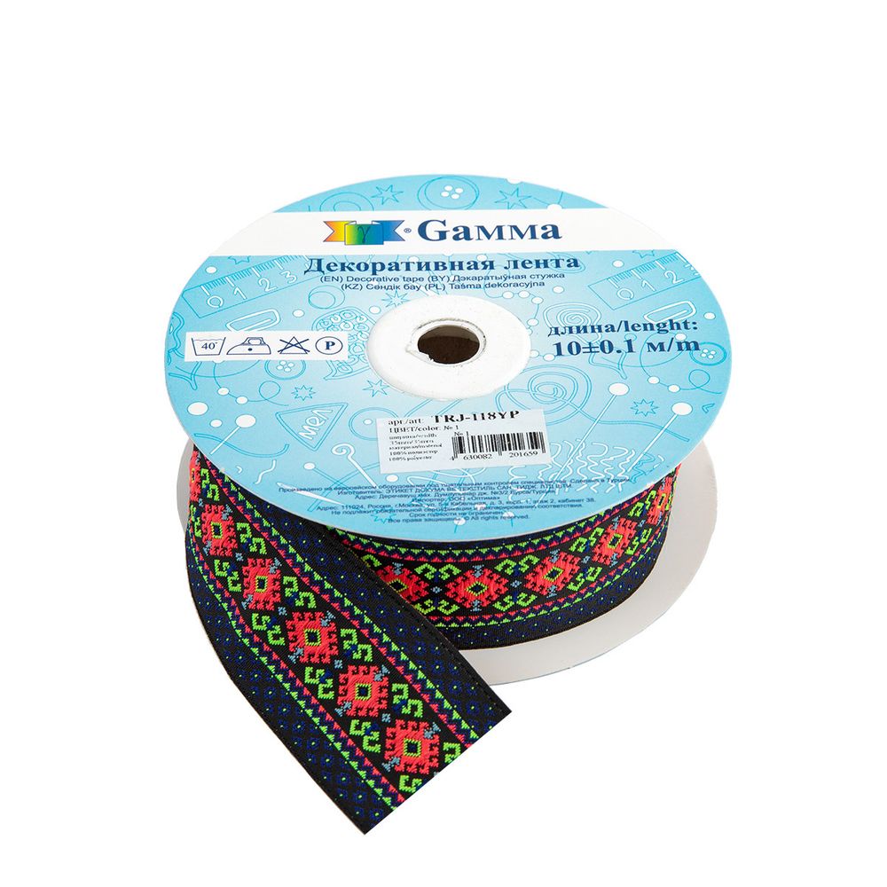 Лента (тесьма) жаккардовая 35.0 мм / 10±0.5 метров, 1, Gamma TRJ-118YP