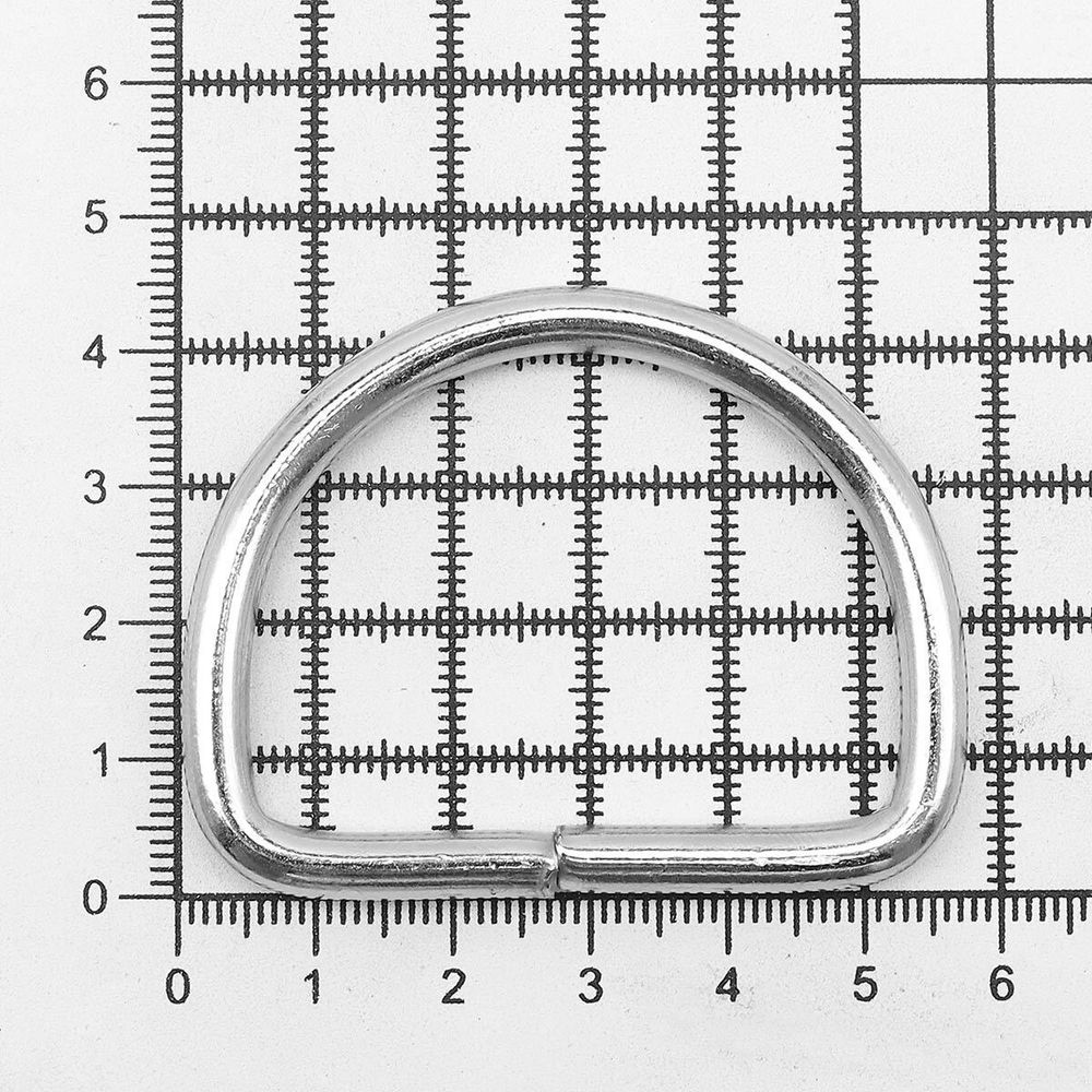 Полукольцо сварное металл внутр. 46 мм (внешн. 56х44 мм, ⌀5 мм), 6 шт, никель, Р-06-24(24-01)