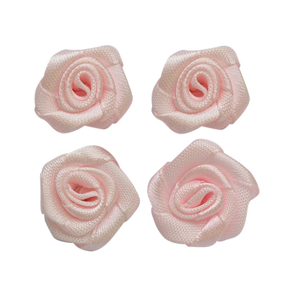 Цветы пришивные 1,9см. 4 шт. (123 жемчужно-розовый), К-9081