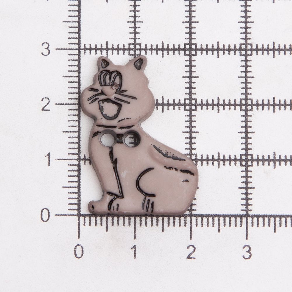 Украшения декоративные пуговицы Котик, 34 мм (032), 36 шт