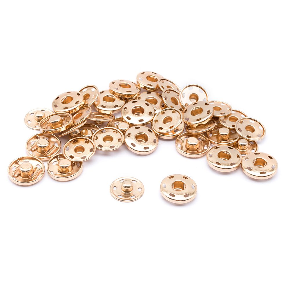 Кнопка пришивная металл ⌀19.0 мм (золото), 20 шт