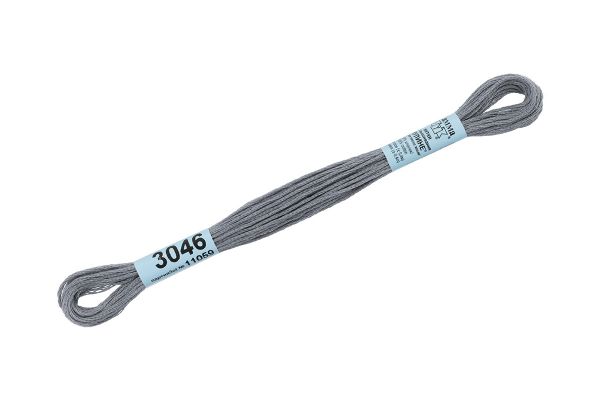 Мулине Gamma 100% хлопок, цв.3046 серый, 24 мотка по 8 метров