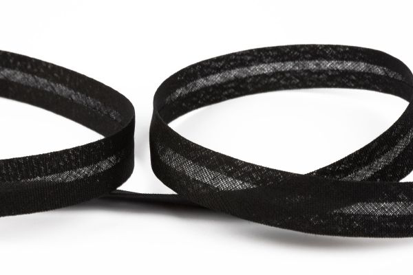 Косая бейка хлопковая 15 мм / 132±1 метра, черный(080/081), Gamma GK-15C