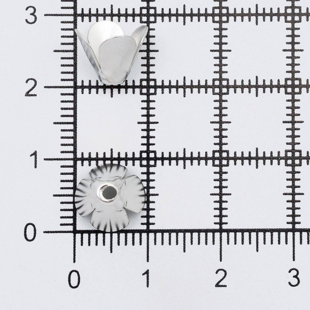 Шапочка для бусин, 10мм 30 шт/упак, Astra&Craft (Никель), 4AR200