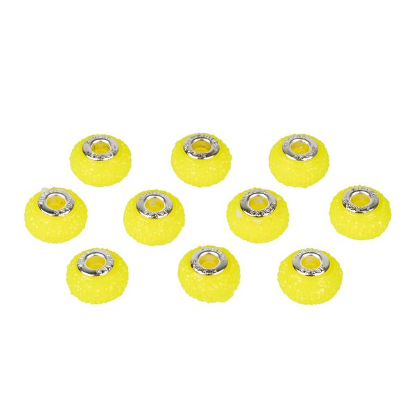 Бусины шармы ⌀16 мм, 10 шт, смола, №16 салатовый/неон, Zlatka RFB-16