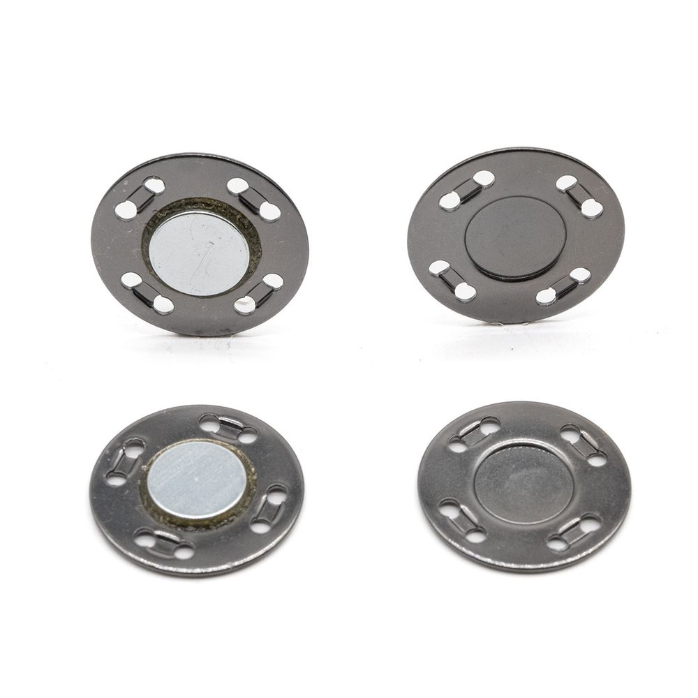 Кнопка магнитная металл пришивная ⌀20.0 мм, чер/никель, 10 шт, BIG