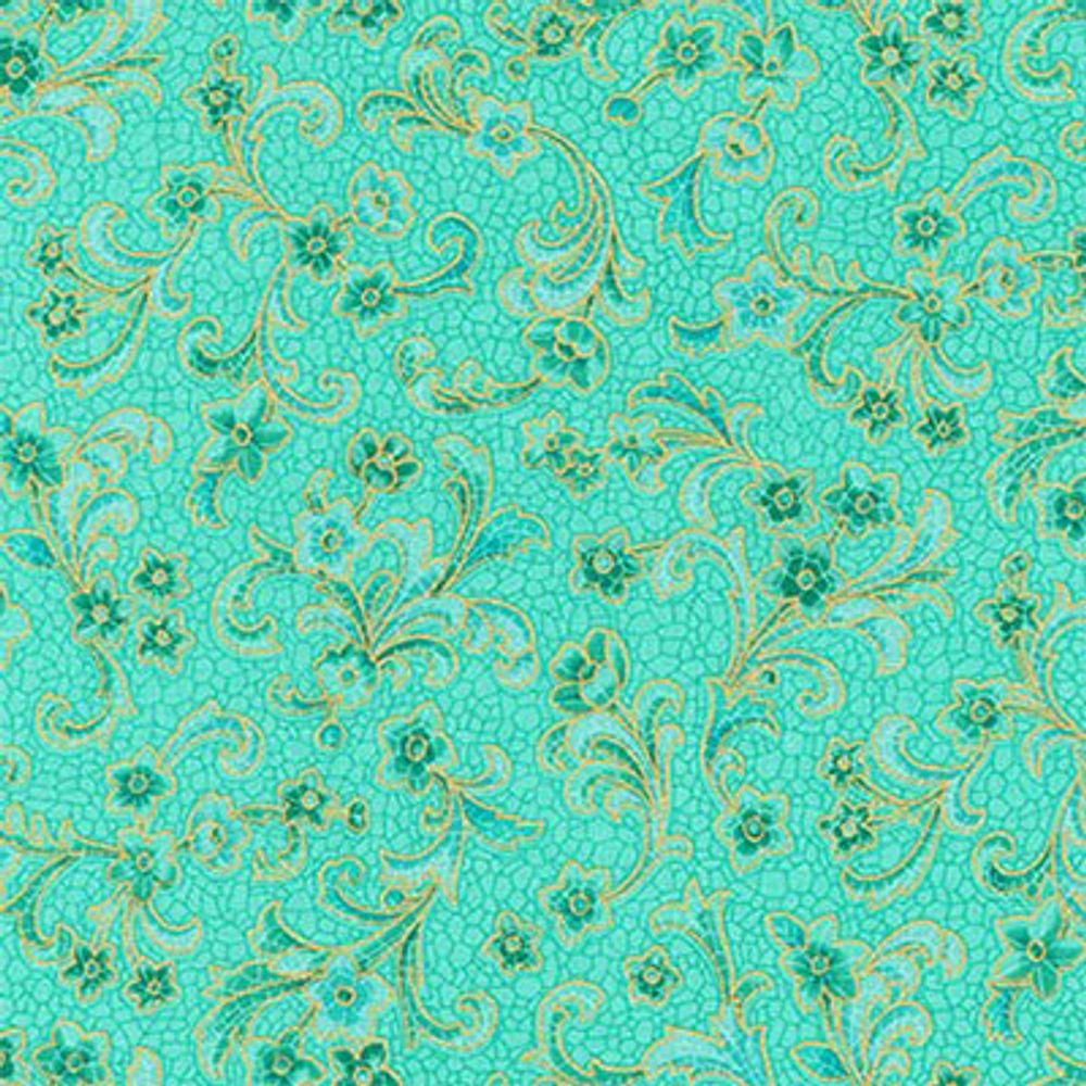 Ткань для пэчворка Peppy Villa Romana, отрез 50х55 см, 146 г/м², SRKM-17053-40 EMERALD, Robert Kaufman