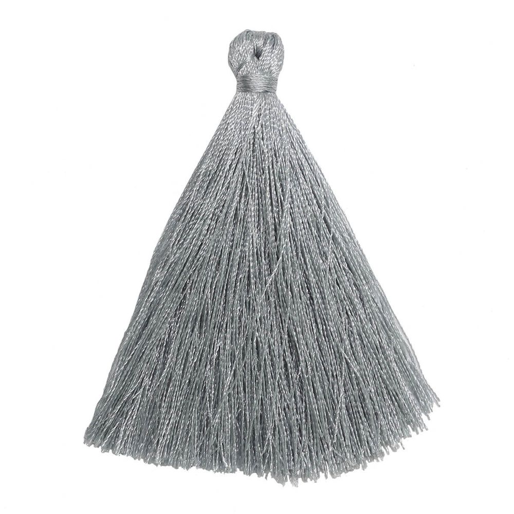 Кисти шторные 65.0 мм, декоративные, п/э, серый металлик, уп.12 шт