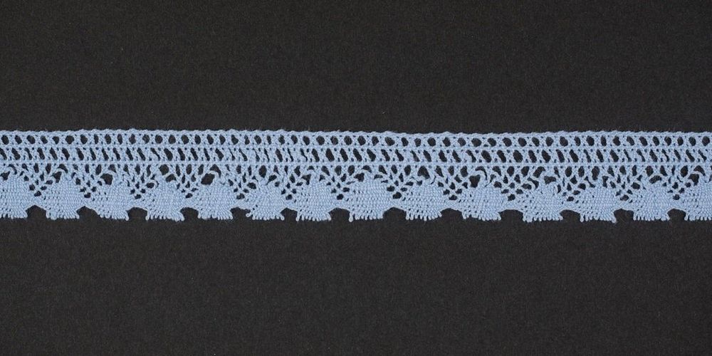 Кружево вязаное (тесьма) 17 мм цв.св.-голубой, 25м, Alfa, AF-062-040