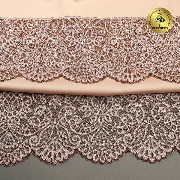 Кружево эластичное (стрейч) 110 мм, 40992PP цв.бежевый, 3 метра, Kruzhevo