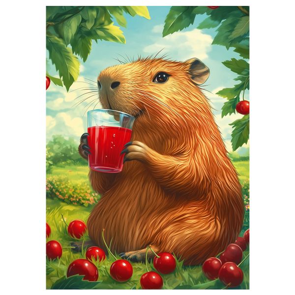 Пазл 120 элементов, PZL-120/02 Капибара в вишневом саду, Фрея