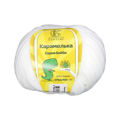 Пряжа Камтекс Карамелька / уп.10 мот. по 50 г, 175 м, 002 отбелка