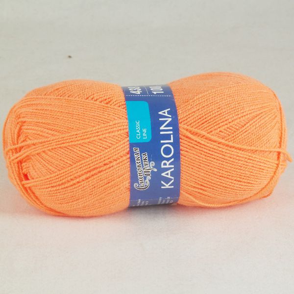 Пряжа Семеновская Karolina / уп.5 мот. по 100г, 438м, 0142 апельсин
