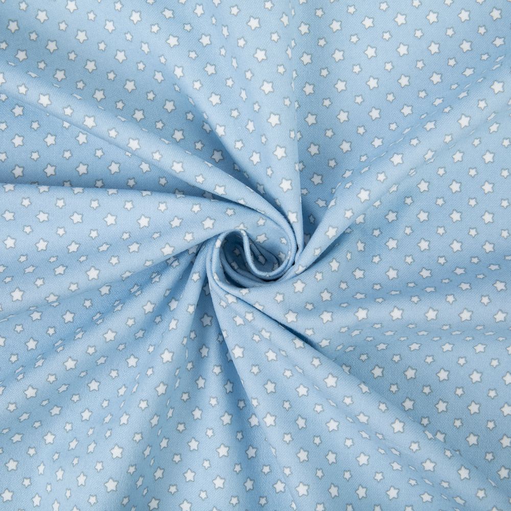 Ткань для пэчворка Peppy Молочные сны фланель, отрез 100х110 см, 175 г/м², МС-10 голубой, Peppy