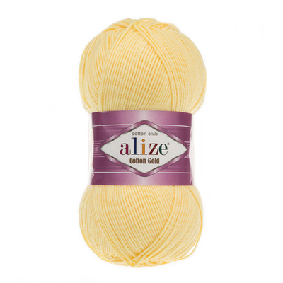 Пряжа Alize (Ализе) Cotton Gold / уп.5 мот. по 100 г, 330м, 187 светлый-лимон A