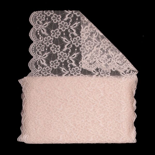 Кружево бельевое эластичное 400 мм / 13.72 м, цв. C571 молочный
