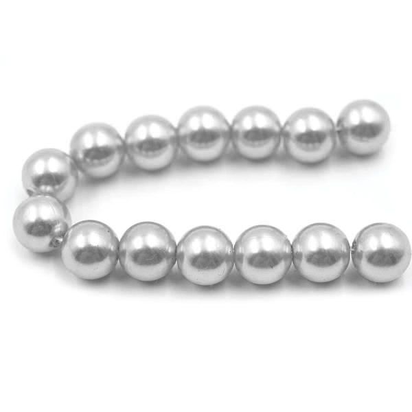 Бусины пластик (жемчуг) ⌀10 мм, 25 г, Astra&Craft, 031 NL серый