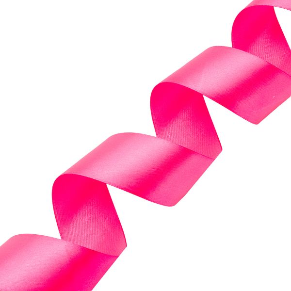 Лента атласная 1-сторонняя 50.0 мм / 22.86±1 метров, 013 яр.розовый, неон, Globus