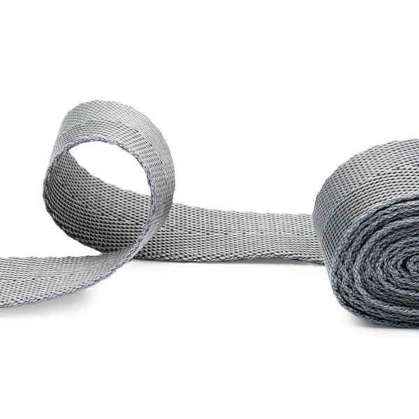 Стропа (ременная лента) 25 мм / 5х2.5 метра, толщ. 1.0 мм, [15.1 г/пог.м], 100% п/п, 33 серый