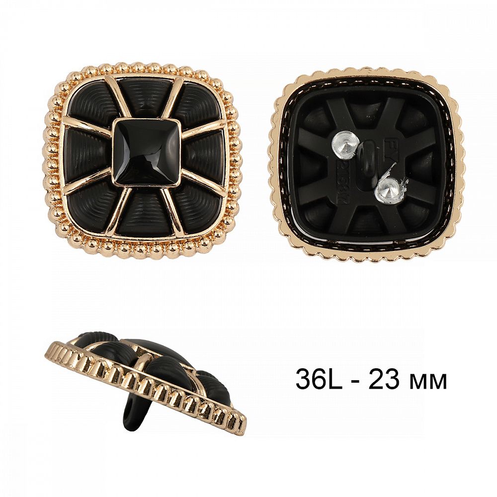 Пуговицы металлические на ножке 36L-23мм, С-MP07 цв.золото/черный, 5 шт Пуговицы металлические на ножке 36L-23мм, С-MP07 цв.золото/черный, 5 шт