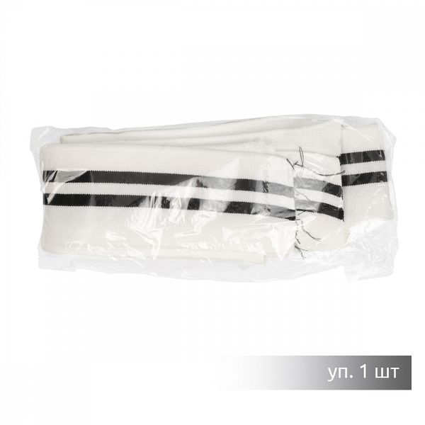 Подвяз (довяз) трикотажный 6.0х80 см, белый с черными полосами, 100% п/э, 1 штука