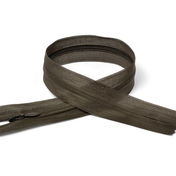 Молния потайная (скрытая) Т3 (3 мм) 1 зам., н/раз., 50 см, цв.F305 т.коричневый уп.50 шт