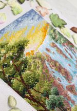 Набор для вышивания нитками МП Студия, Крутой водопад, 26х17 см