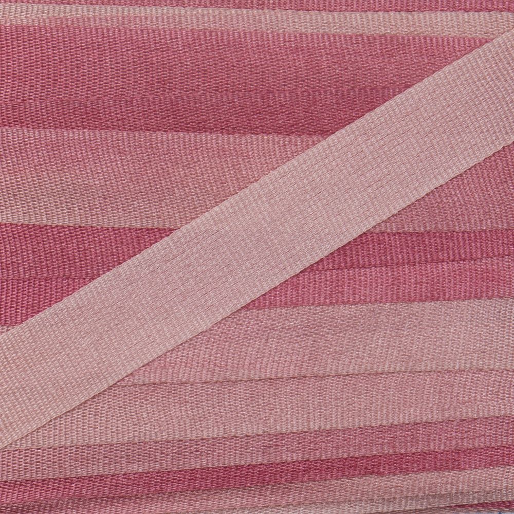 Лента (тесьма) шелковая 7.0 мм / 45.5±0.5 метров, M028 розовый/ бл. бордовый, Gamma SRM-7