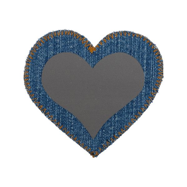 Термоаппликация светоотражающая №2, 6 шт, Сердечко 8х7 см, Blitz