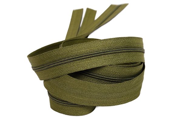 Молния рулонная витая (спираль) Т3 (3 мм) УСИЛЕННАЯ, НА БОБИНЕ, S-888 зеленый (цв.SBS) / кор. 1200 метров