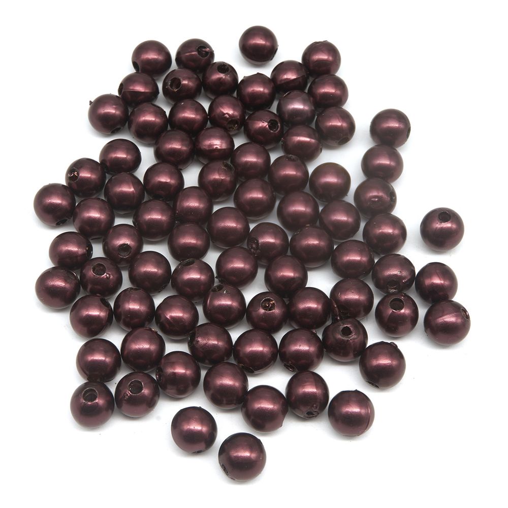 Бусины пластик (жемчуг) ⌀10 мм, 25 г, Astra&Craft, B33 коричневый