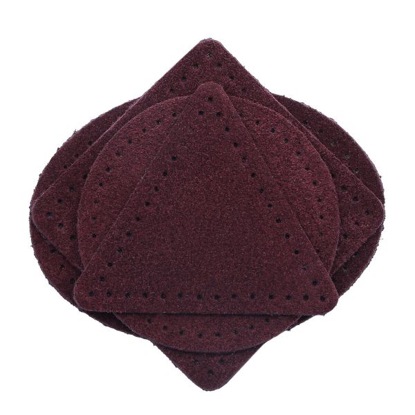 Набор заплаток пришивных из замши, круг, квадрат, треугольник, овал 6см, с перфорацией, 4 шт (31 бордовый), 59723