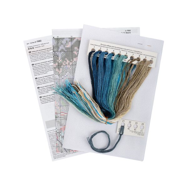 Набор для вышивания нитками Panna, Мишки на Севере, 18х27 см