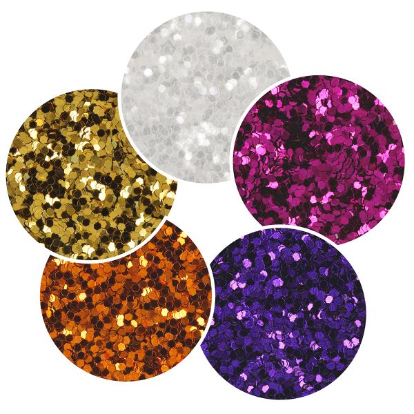 Блестки декоративные ассорти 1 мм, 5 уп. по 5 г, 4.5 мл, № 02, Love2art Набор ассорти GLIS-01