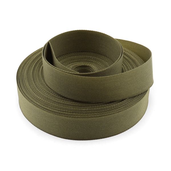 Стропа (ременная лента) 25 мм / 25 метров, толщ. 0.5 мм, [7.2 г/пог.м], 100% нейлон, хаки