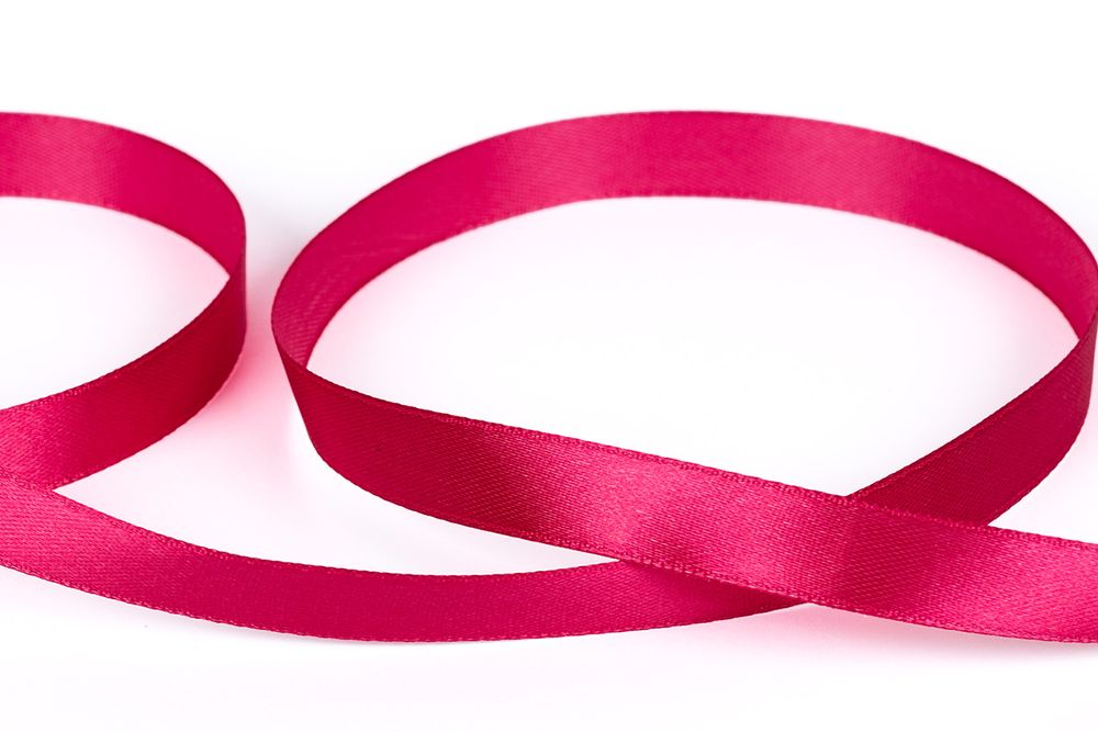 Лента атласная 1-сторонняя 12.0 мм / 33±2 метра, №523L(18-2042) красный, в термоплёнке, Gamma