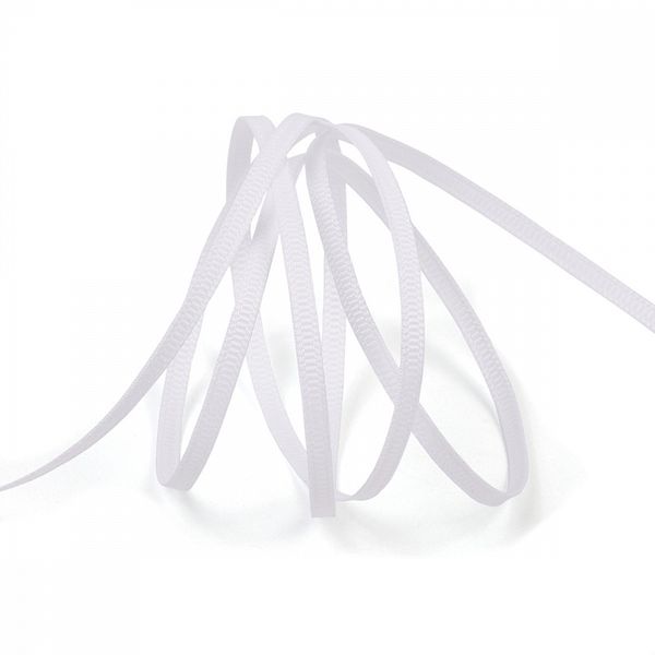 Лента репсовая (в рубчик) 3.0 мм / 91.44 метра, цв. 029 белый