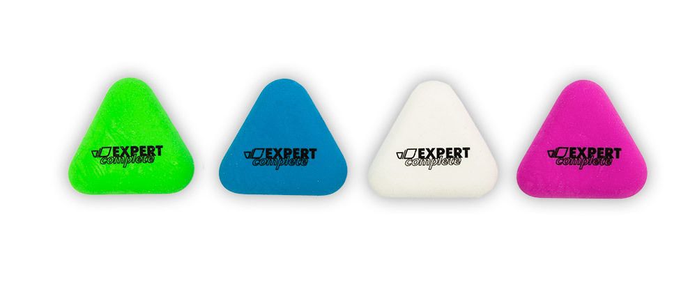 Ластик треугольный ассорти, 4 цвета, термопластичная резина, ECE-02 3.5x3.5x0.8 см, 48 шт, шоу-бокс, Expert Complete ECE-02