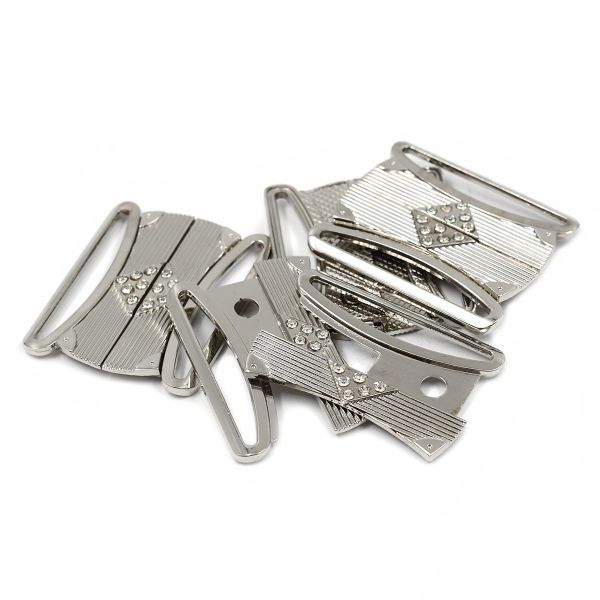 Пряжка ременная металл 40 мм (никель), 4 шт