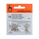 Крючки пришивные 12 мм, никель, серебристые, 14 шт, Pony