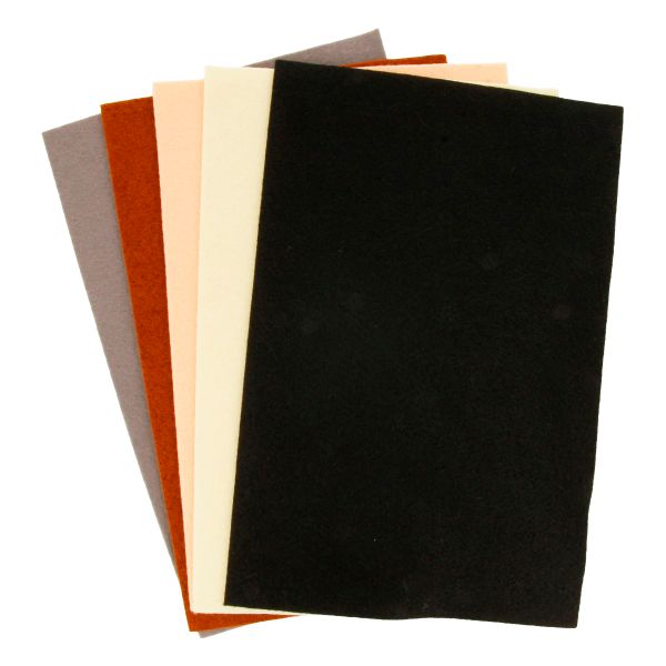 Фетр листовой мягкий 2.2 мм, 20х30 см, 5 шт, ассорти 4, Blitz FKC22-20/30