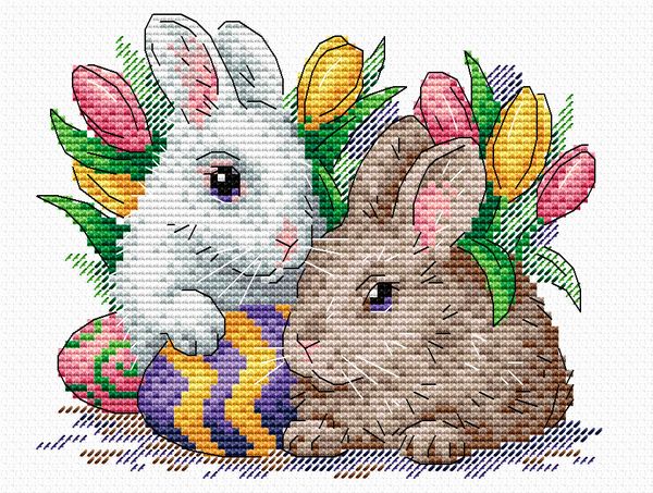 Набор для вышивания нитками МП Студия (Жар-птица), Пушистые друзья 20х17 см