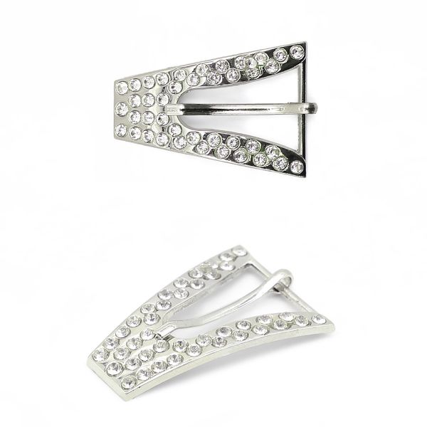 Пряжка ременная металл 20х45 мм, со стразами СКВ3387, 2 шт