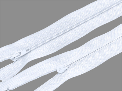 Молния спираль (витая) (цв.SBS) брючная Т3 (3 мм) 1 зам., н/раз., 20 см, автомат, S-501 белый, уп.5000 шт