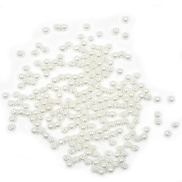Бусины пластик (жемчуг) ⌀6 мм, 25 г, Astra&Craft, 001 NL белый