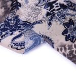Дублерин эластичный точечный 50 г/м², 150 см / рул. 50 метров, серо-синий (растительный орнамент), G-92eht Gamma